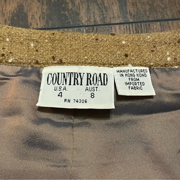 Vintage Tan Wool Skirt Size 4 - Picture 5 of 7